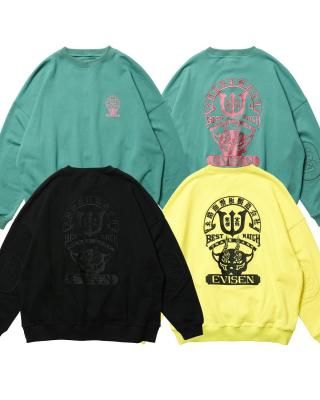 EVISEN / TIGER MATCH EMBLEM CREW SWEAT / 3colors
