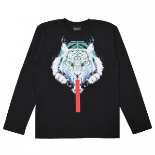 <img class='new_mark_img1' src='https://img.shop-pro.jp/img/new/icons16.gif' style='border:none;display:inline;margin:0px;padding:0px;width:auto;' />【30%OFF】Marcelo burlon Kids（マルセロバーロン キッズ）| KIDS OF MILAN|WHITE TIGER 長袖Ｔシャツ/ブラック