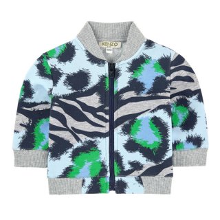 <img class='new_mark_img1' src='https://img.shop-pro.jp/img/new/icons1.gif' style='border:none;display:inline;margin:0px;padding:0px;width:auto;' />KENZO KIDS |ケンゾーキッズ 子供服 通販|大阪正規取扱店舗|レオパードプリント スウェットZIP UPブルゾン|グレー