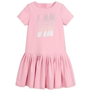 <img class='new_mark_img1' src='https://img.shop-pro.jp/img/new/icons1.gif' style='border:none;display:inline;margin:0px;padding:0px;width:auto;' />LANVIN KIDS|ランバン キッズ|子供服|大阪正規取扱店|スパンコールロゴ半袖ワンピース|ピンク