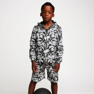 <img class='new_mark_img1' src='https://img.shop-pro.jp/img/new/icons1.gif' style='border:none;display:inline;margin:0px;padding:0px;width:auto;' />2016春夏　 Marcelo burlon Kids（マルセロバーロン キッズ）ALL OVER SNAKEナイロンブルゾン/ブラック&ホワイト