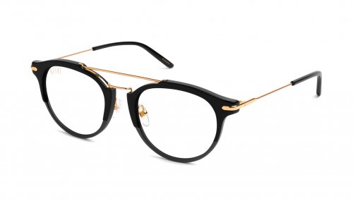 <img class='new_mark_img1' src='https://img.shop-pro.jp/img/new/icons5.gif' style='border:none;display:inline;margin:0px;padding:0px;width:auto;' />9five LEO Black & 24k Gold Clear Lens Glasses　レオ / ブラック / 24Kゴールド / クリアレンズ / ナインファイブ