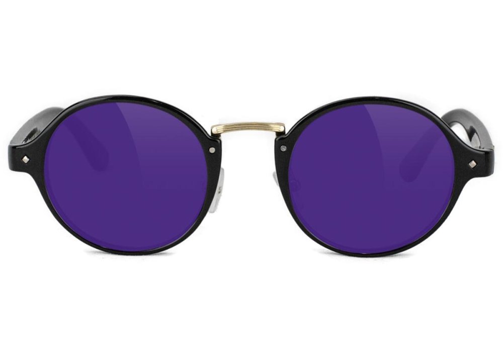 Glassy PROD PREMIUM Black & Gold Clear Purple Polarized Sunglasses　ピーロッド /  ゴールド / 偏光レンズ / サングラス