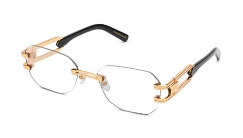 <img class='new_mark_img1' src='https://img.shop-pro.jp/img/new/icons5.gif' style='border:none;display:inline;margin:0px;padding:0px;width:auto;' /> 9five ROYALS LITE Black & 24K Gold Clear Lens Glasses饤 / ֥å / 24K / ꥢ
