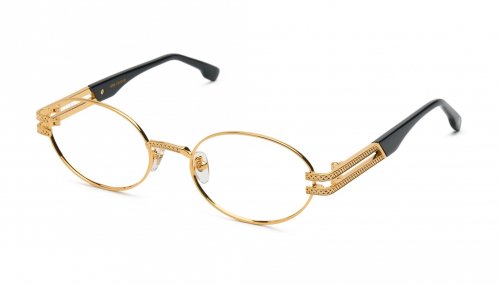 <img class='new_mark_img1' src='https://img.shop-pro.jp/img/new/icons47.gif' style='border:none;display:inline;margin:0px;padding:0px;width:auto;' />9five LOTUS Black & 24k Gold Clear Lens Glasses    / ֥å24K / ꥢ / ãᥬ / ʥե