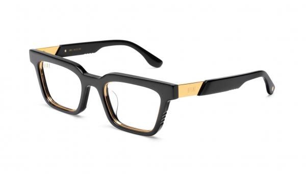 <img class='new_mark_img1' src='https://img.shop-pro.jp/img/new/icons5.gif' style='border:none;display:inline;margin:0px;padding:0px;width:auto;' />9five EM4 Black & 24k Gold Clear Lens Glassesե  / ֥å24K / ꥢ / եå / ʥե
