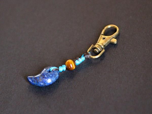 30%off!!】勾玉キーホルダー／ラピスラズリ、タイガーアイ - 貴石工房