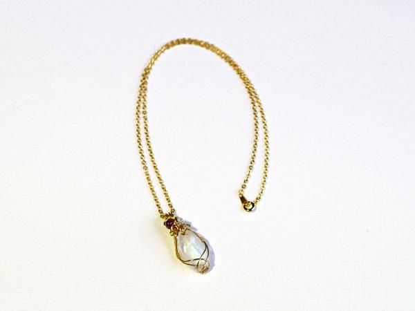 50%off!!】ワイヤーアートペンダント／ブルームーンストーン