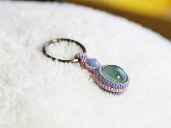 こころのお守りキーホルダー／グリーンフローライト、アクアマリン - 貴石工房パックOnlineShop