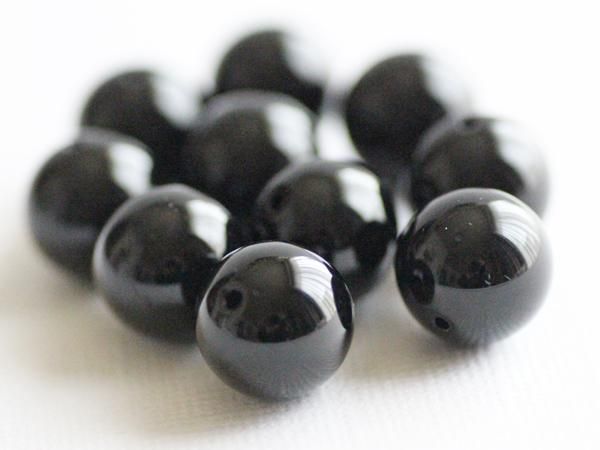 モリオン（黒水晶）3A／丸玉ビーズ14mm - 貴石工房パックOnlineShop
