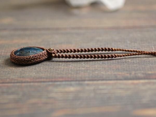 アパタイト　マクラメネックレス アパタイトドロップのマクラメネックレス | iichi 日々の暮らし