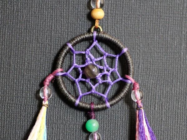 天然石ドリームキャッチャー 天然石のフェザードリームキャッチャー 悪夢を消し去り良い夢を
