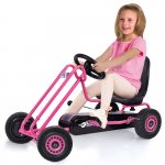  【即納】ドイツの名門ハウク・ペダル・ゴーカート＜Hauck Lightning Pedal Go Kart＞ 速走・機敏操作 頑丈フレーム しっかりグリップ 欧米のベストセラー  カラー：ピンク