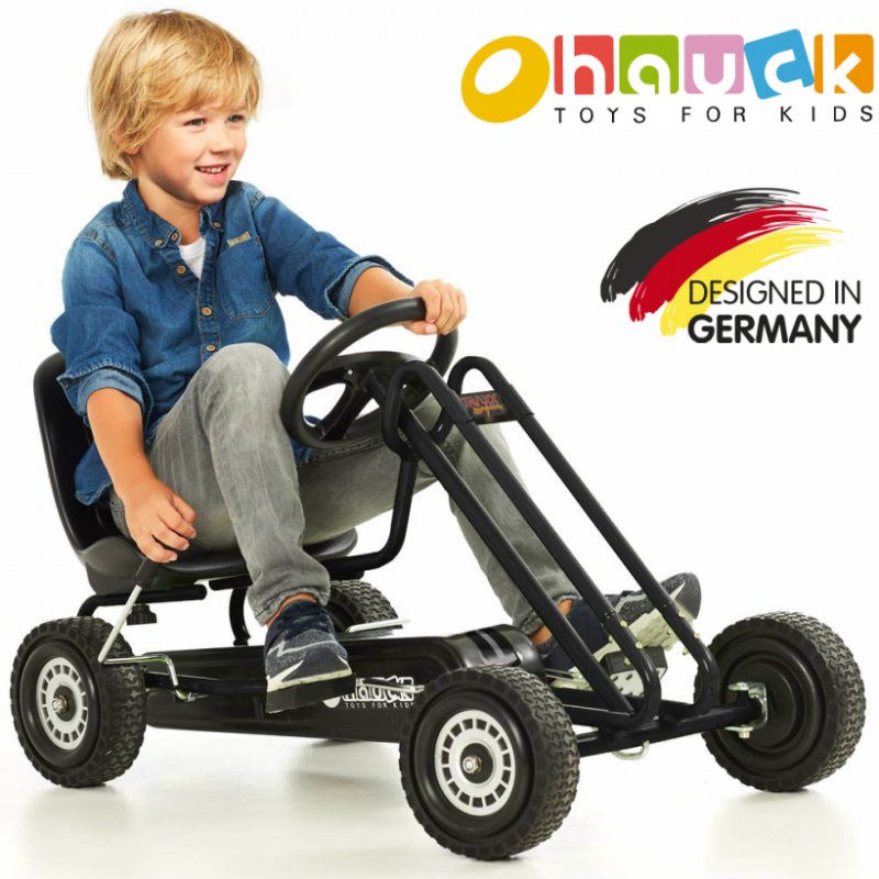  【即納】ドイツの名門ハウク・ペダル・ゴーカート＜Hauck Lightning Pedal Go Kart＞ 速走・機敏操作 頑丈フレーム しっかりグリップ  カラー：ブラック【画像1】