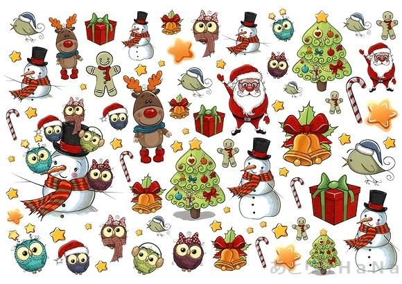 9086 キュートクリスマス｜ポーセラーツ転写紙｜あとりえHaNa