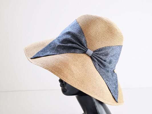 Athena New York アシーナ ニューヨーク | Glitter Risako グリッターリサコ (Tan × NavyGlitter)ネイビーグリッター リボンハット 帽子 Hat 通販 - Fine online shop