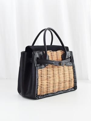 ebagos エバゴス | オイルショルダー・ベルトバッグ トート型(ブラック) スタイリストバッグ バーキン型 かごバッグ 正規取扱店 - Fine online shop