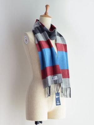 Johnstons ジョンストンズ | BLOCK CHECK SCARF カシミヤ マフラー