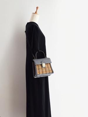 ebagos エバゴス | カーフ・ハンドバッグ S（グレー）ケリーバッグ 
