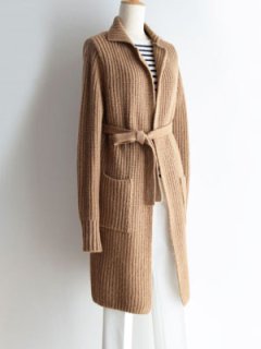 ANSPINNEN スピネン | ベビーソフトキャメル ロングジャケット knitted jacket coat（Camel）