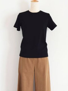 M・fil エムフィル | R/Nyコンパクトポンチ　CネックTシャツ（ブラック）