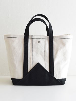 ebagos エバゴス | トライアングル ･ トート M（アイボリー×ブラック） 正規取扱店 - Fine online shop