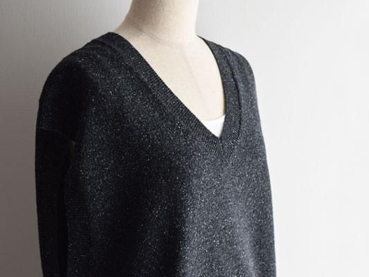 ANSPINNEN スピネン | バルキーコットン シルクネップ Vネックベスト（Dark Charcoal） 通販 - Fine online  shop