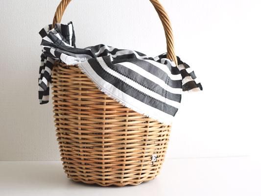 ebagos エバゴス | パール バケツ M バスケット（STRI ストライプ）かごバッグ 正規取扱店 - Fine online shop