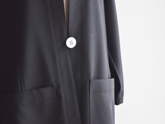 【M.fil】美品 日本製 ノーカラー ポケット ウール コート 黒 エムフィルLuLu出品物一覧