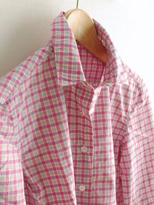 Finamore（フィナモレ） チェックシャツ白紺表記サイズ