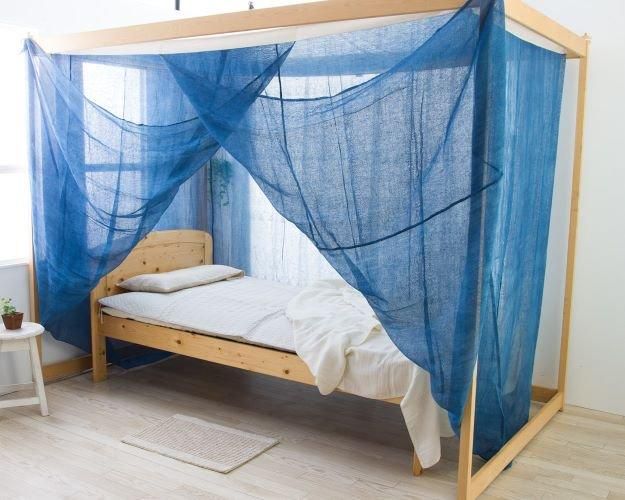 蔵出し】古い 蚊帳 麻蚊帳 158X140X150㎝ 古布 木綿 藍染 襤褸