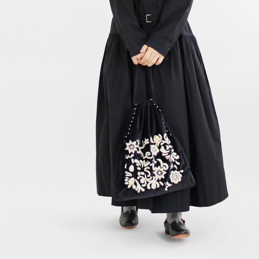 Khadi&Co. | ベルベットバッグ〈 FLORA 〉 Black