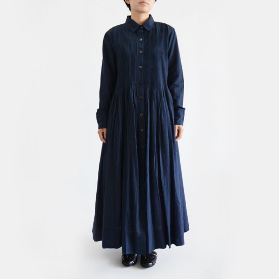 Khadi and Co. | アンドラプレインピンタックドレス〈 Marais 〉　Dark Indigo