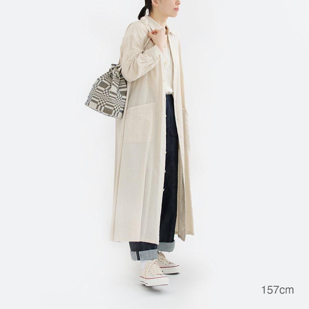 Yaeca Write コットンリネンシャツワンピース Natural Stripe F0522tc161 Yaeca Write コットンリネンシャツワンピース Natural Stripe F0522tc161
