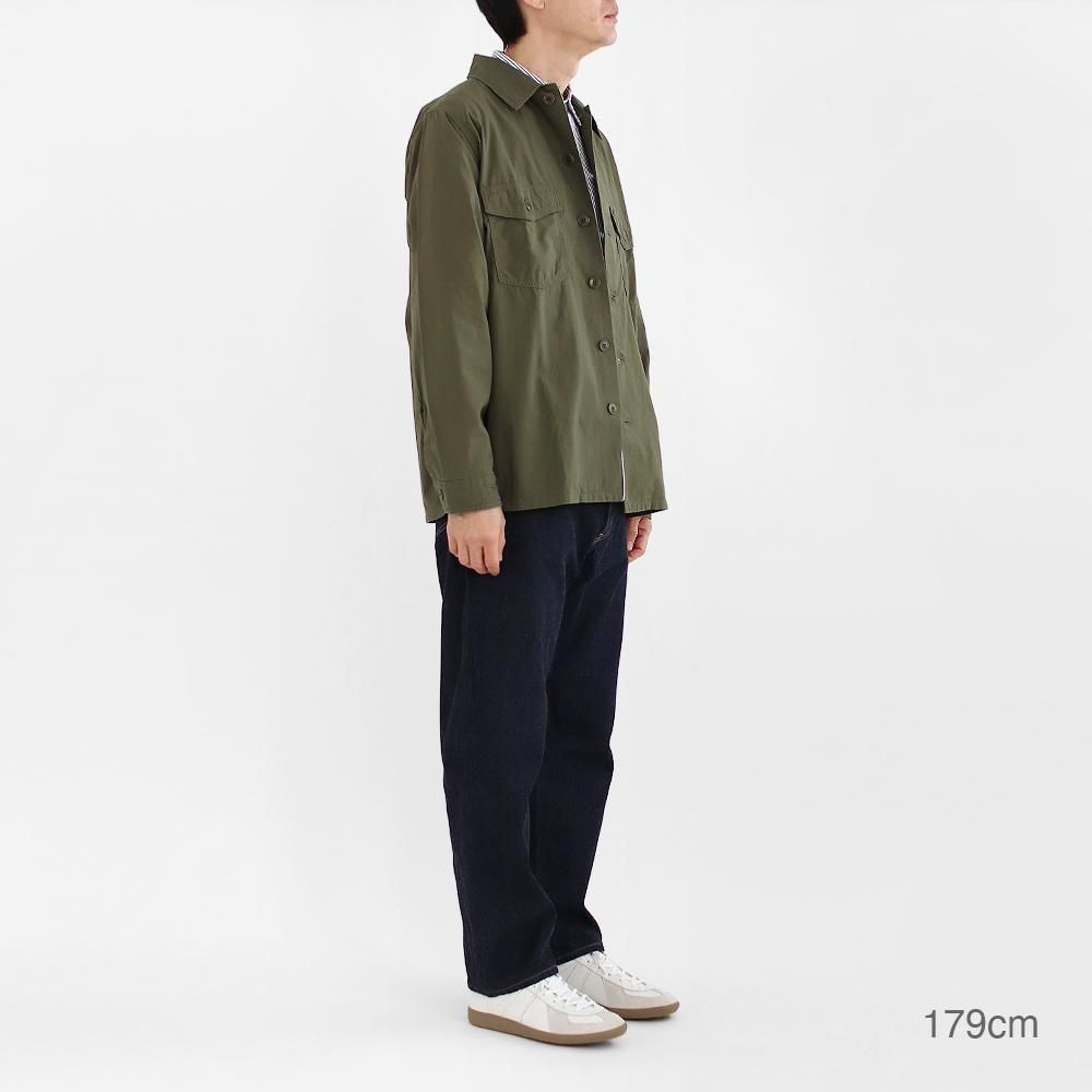 YAECA LIKE WEAR ベイカーシャツ(オリーブサテン)【ウィメンズ