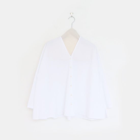 Atelier d'antan | Vネックシャツ〈 Verone 〉<br>White