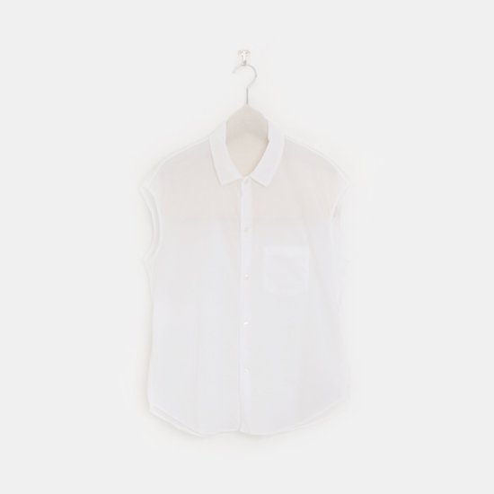 ゴーシュ | 80/1コットンローンフレンチスリーブシャツ White | F019221TS506