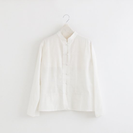 Khadi and Co. | アンドラプレインスタンドカラーシャツ〈 LOTUS 〉White | D012221TS398