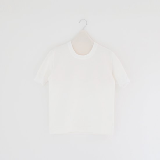 Charpentier de Vaisseau | UネックリブTシャツ〈 Jeff 〉White | C003221TT553