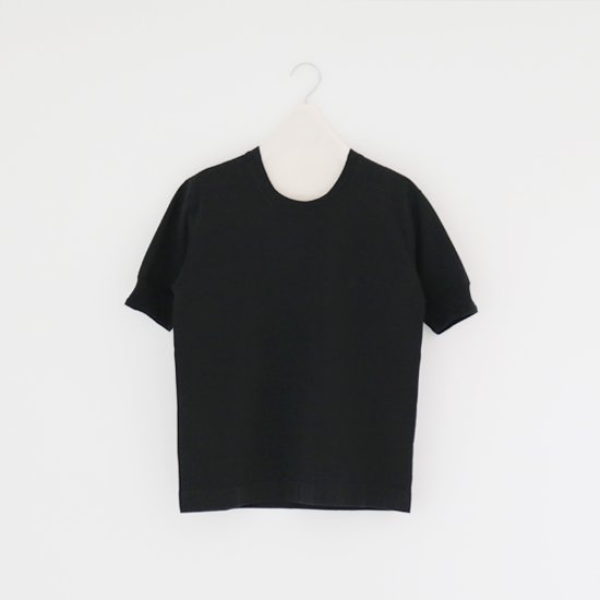 Charpentier de Vaisseau | UネックリブTシャツ〈 Jeff 〉Black | C003221TT553