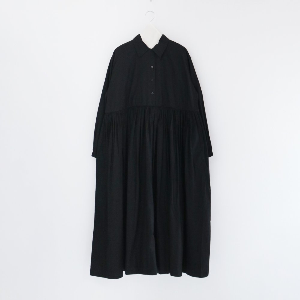 Khadi and Co. | ライトキャンバスギャザードレス〈 ALMA 〉Black | D012222TD465