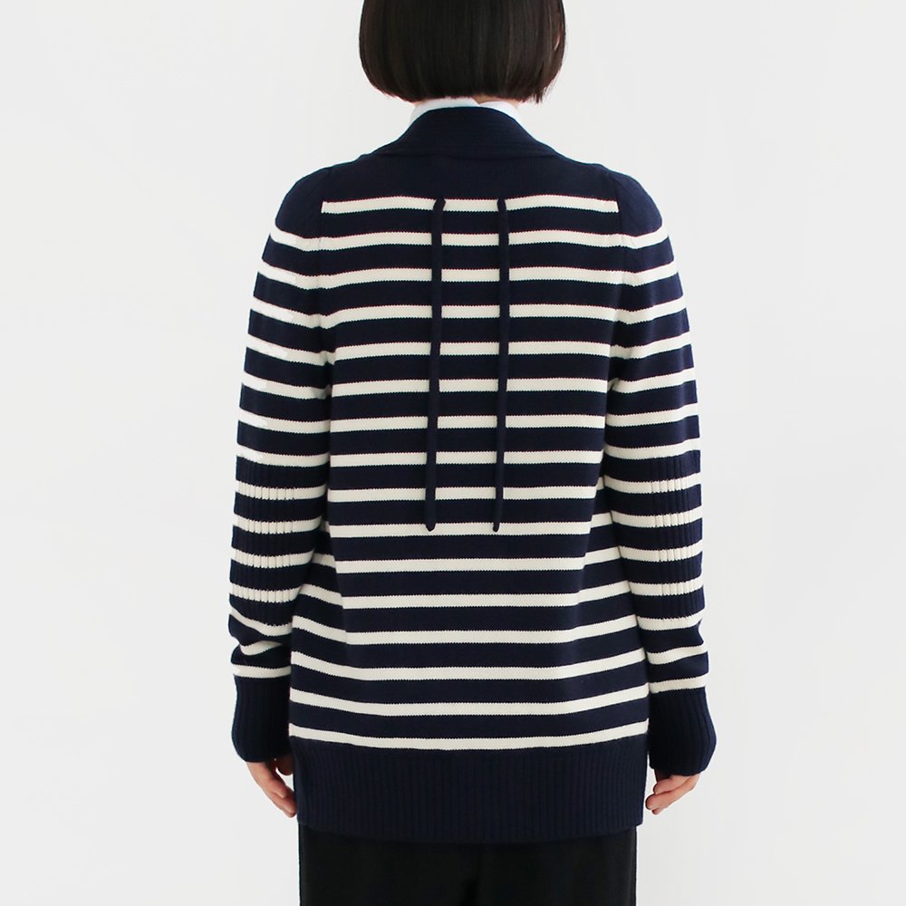 Yuri Park | ローゲージニットカーディガン〈 Norah-B 〉 Navy×Natural