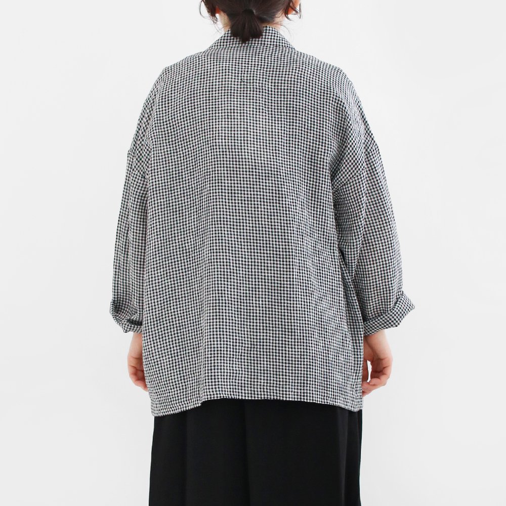 Atelier d'antan | チェックリネンジャケット〈 Lepere 〉Black Check