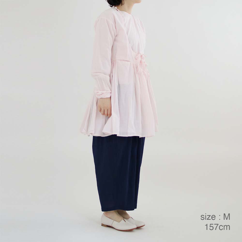 Khadi&Co. | アンドラプレインカシュクールブラウスオーバーダイ〈 NEELEM 〉Light Pink