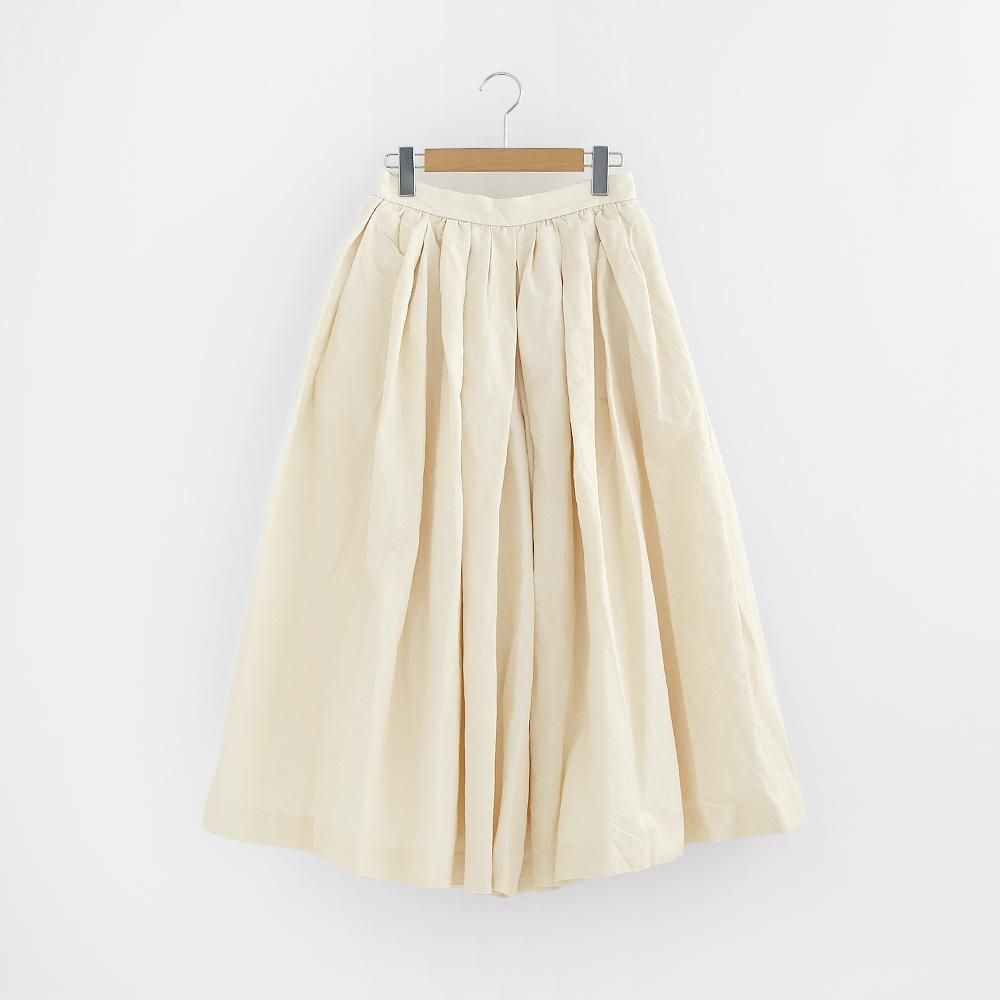 YAECA WRITE TUCK SKIRT Cotton Linen