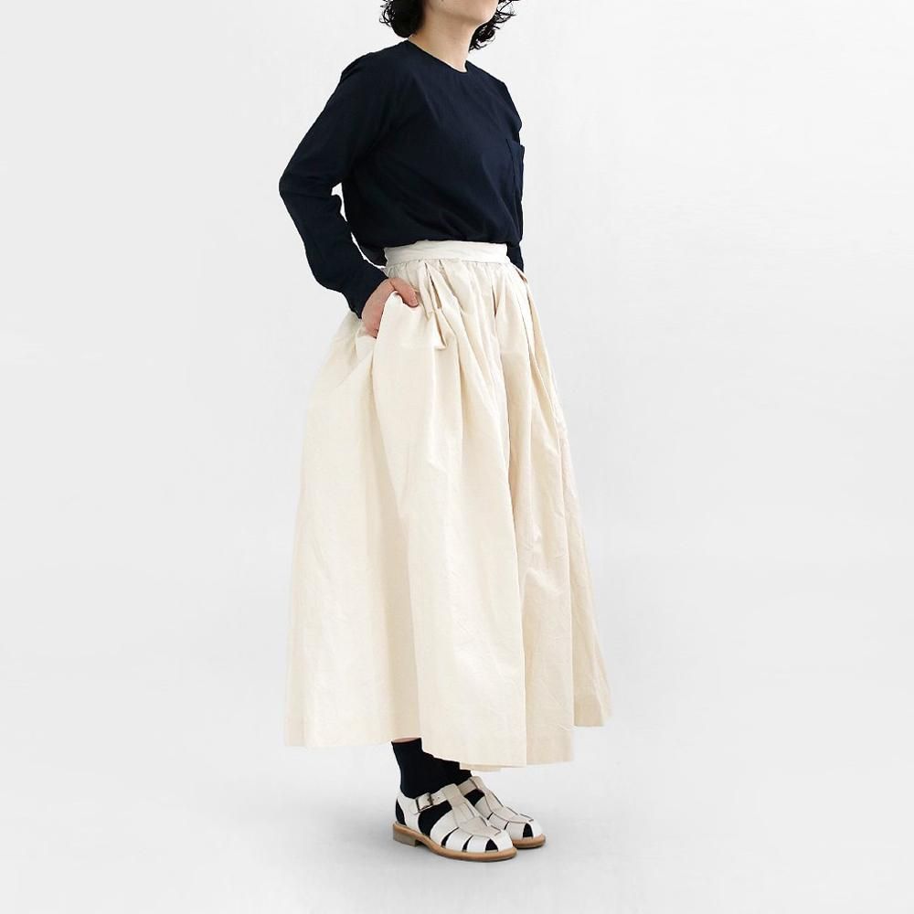 YAECA WRITE TUCK SKIRT Cotton Linen