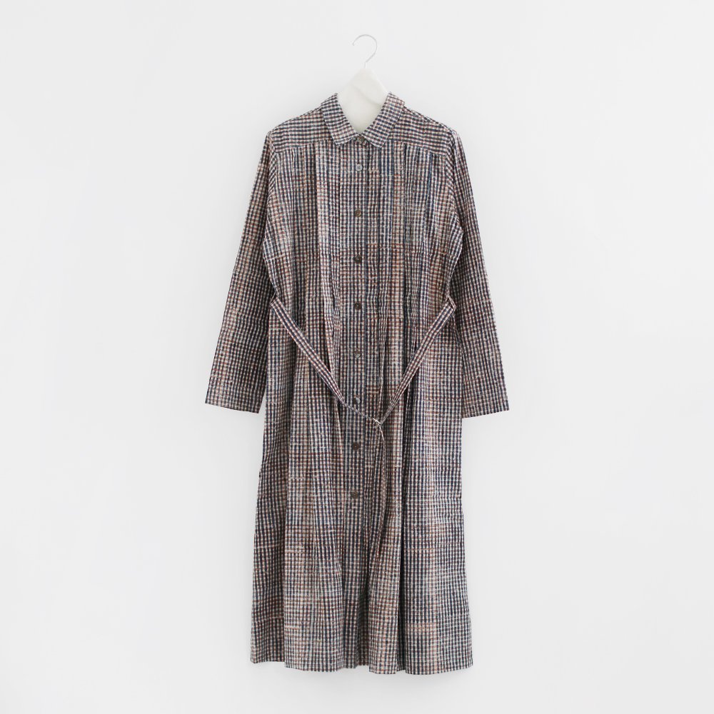 Khadi and Co. | チェックプリントドレス〈 VENTOUX 〉 Brown×Navy Check