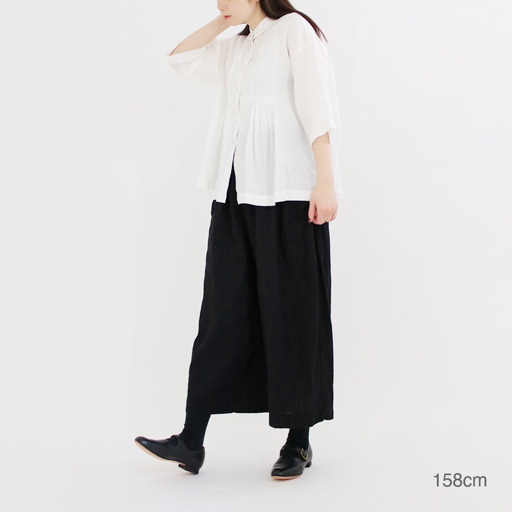 Atelier d'antan | 和紙コットンワイドパンツ〈 Perriere 〉Black