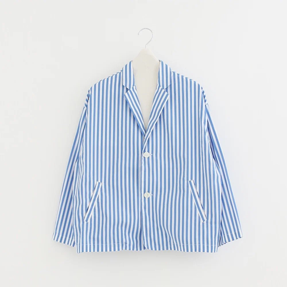 Charpentier de Vaisseau | シャツジャケットストライプ〈 Timothy 〉White×Blue Stripe