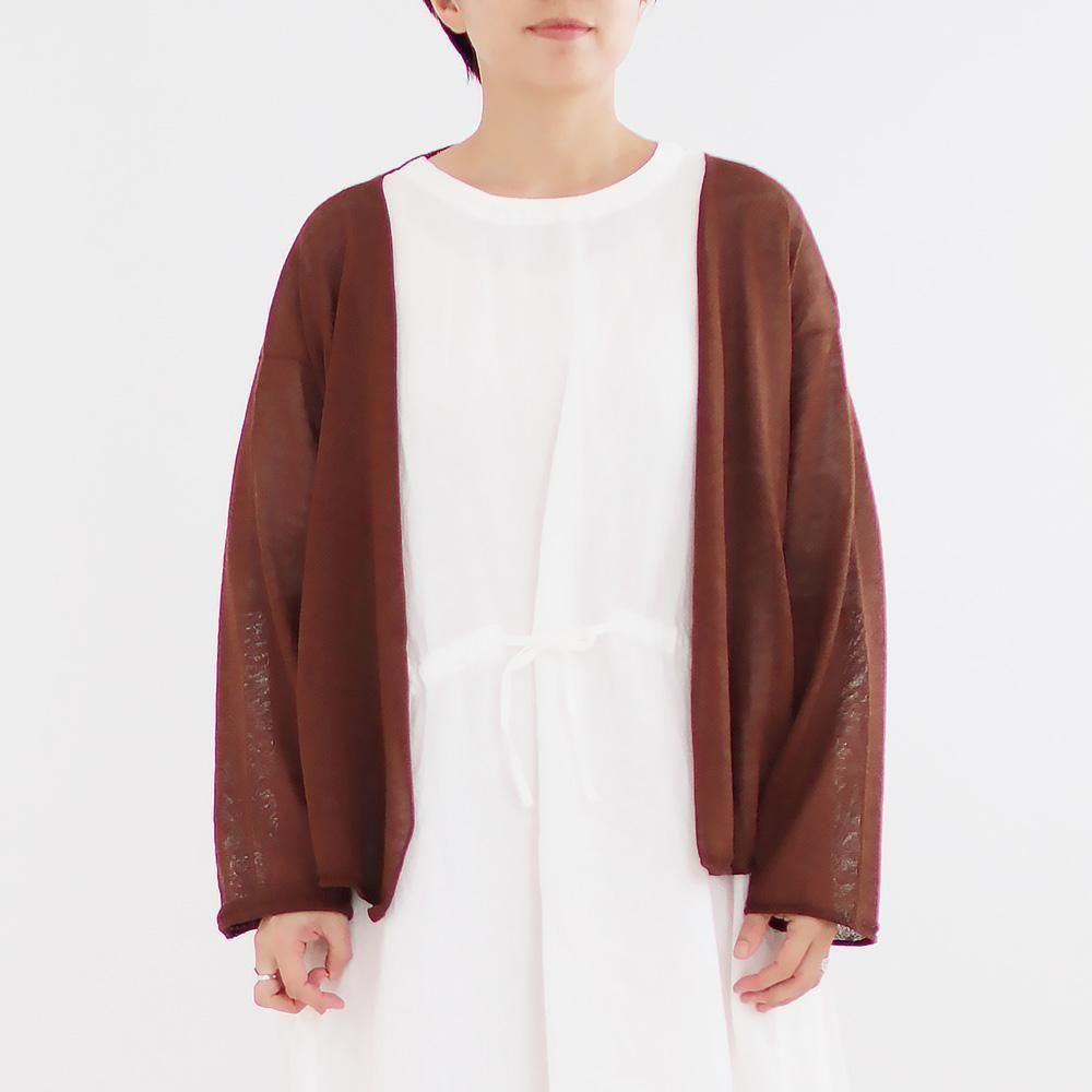 上品な Atelier d'antan Paulet リネンボタンレスカーディガン〈 | トップス
